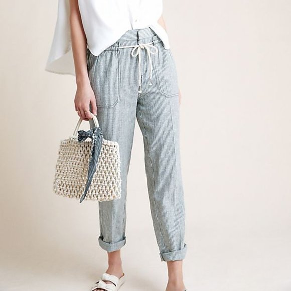 Anthropologie Pants - Seashore striped pants MP size